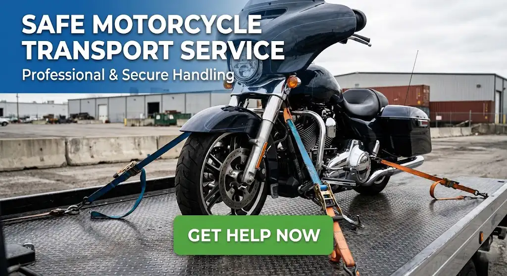 Towing Company Ottawa Safe motorcycle transport on a flatbed in Ottawa